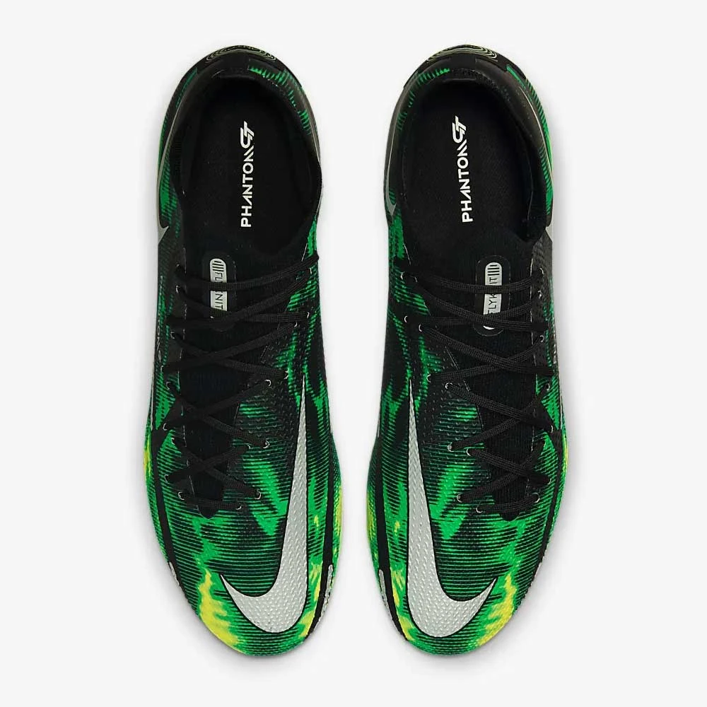 Nike Unisex Phantom GT2 Pro SW FG Soccer Shoe - Black/MTLC Platinum Green-Regular (D) 6 Nike Unisex Phantom GT2 Pro SW FG Soccer Shoe - Black/MTLC Platinum Green-Regular (D) - Image 4