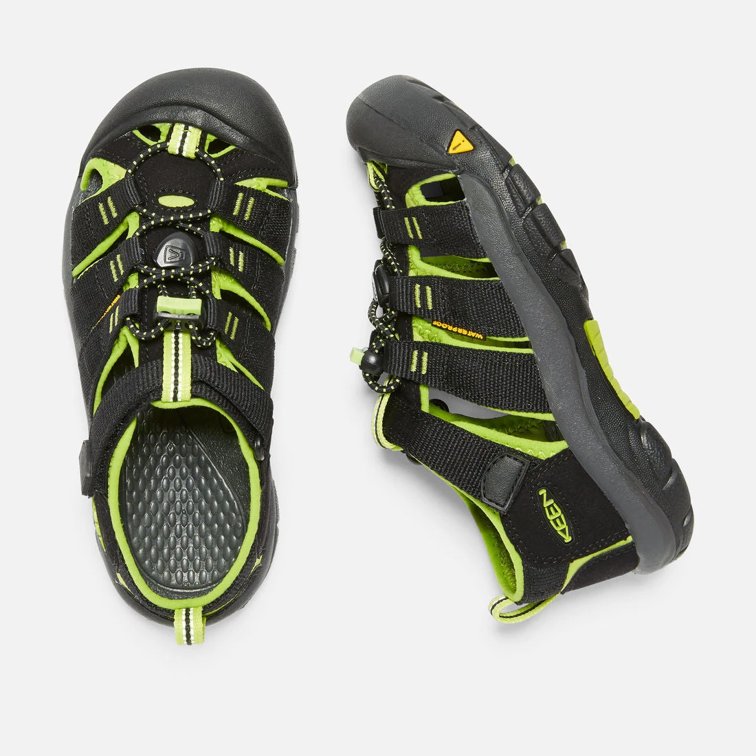 Keen Big Kids' Newport H2 Sandal - Black/Lime Green 4 Keen Big Kids' Newport H2 Sandal - Black/Lime Green - Image 2