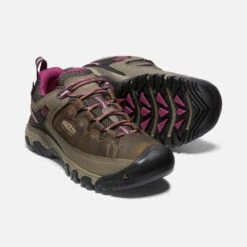 Keen Women's Targhee III Waterproof Hiking Shoe - Weiss/Boysenberry- Regular (B) -Men Shoes Store 1018177 PPS PDP