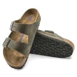 Birkenstock Arizona Soft Footbed Faded Khaki Oiled Nubuck Leather- Regular/Wide -Men Shoes Store 1019313 sole