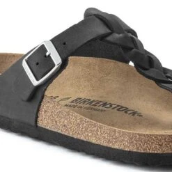 Birkenstock Gizeh Braid Suede Black Oil Leather- Regular/Wide 10 Birkenstock Gizeh Braid Suede Black Oil Leather- Regular/Wide -Men Shoes Store 1021349 detail 1