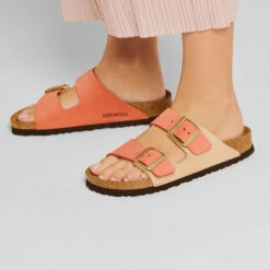 Birkenstock Women's Arizona Nubuck Sandal - Mars/Sandcastle - Regular (B) -Men Shoes Store 1025757 f closeup f