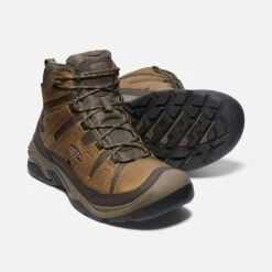 Keen Men's Circadia Mid WP Hiking Boot- Bison/Brindle- Wide (2E) -Men Shoes Store 1026841 PPS PDP