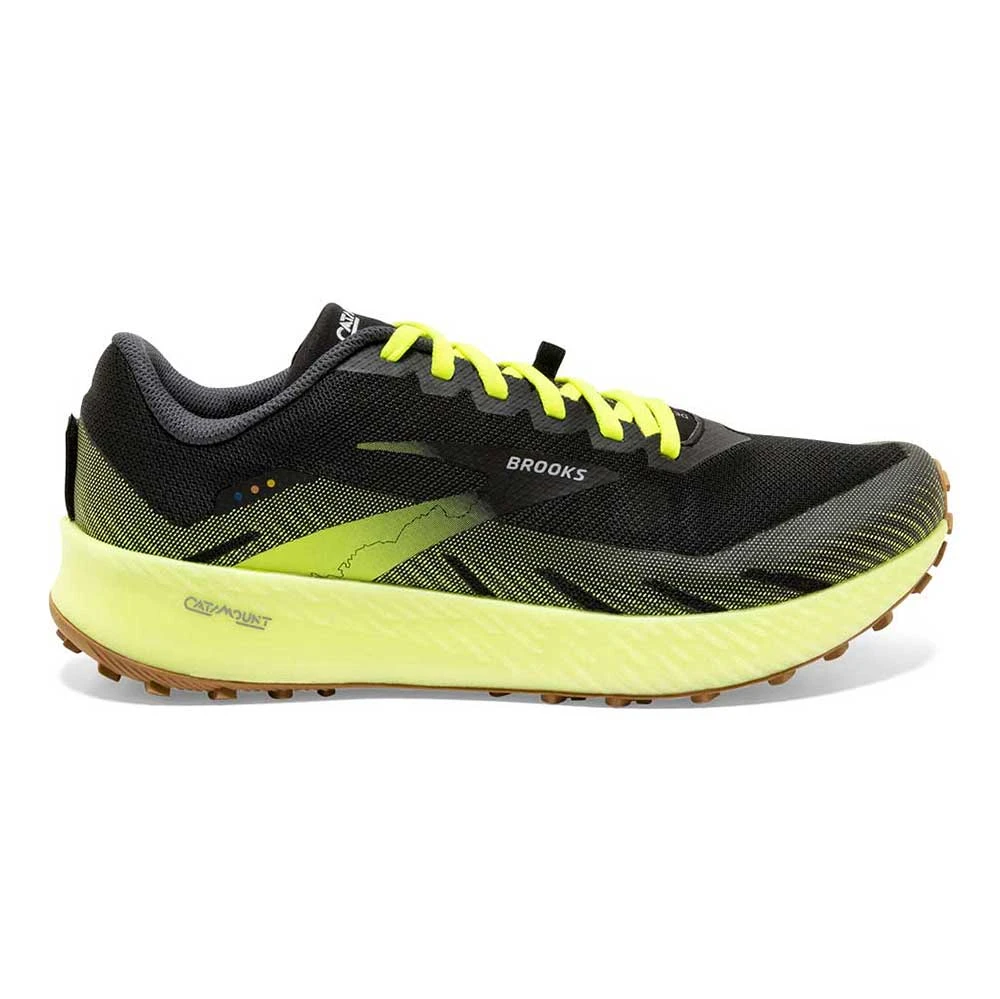 BROOKS Men's Catamount Trail Shoe- Black/Nightlife- Regular (D) 3 BROOKS Men's Catamount Trail Shoe- Black/Nightlife- Regular (D)