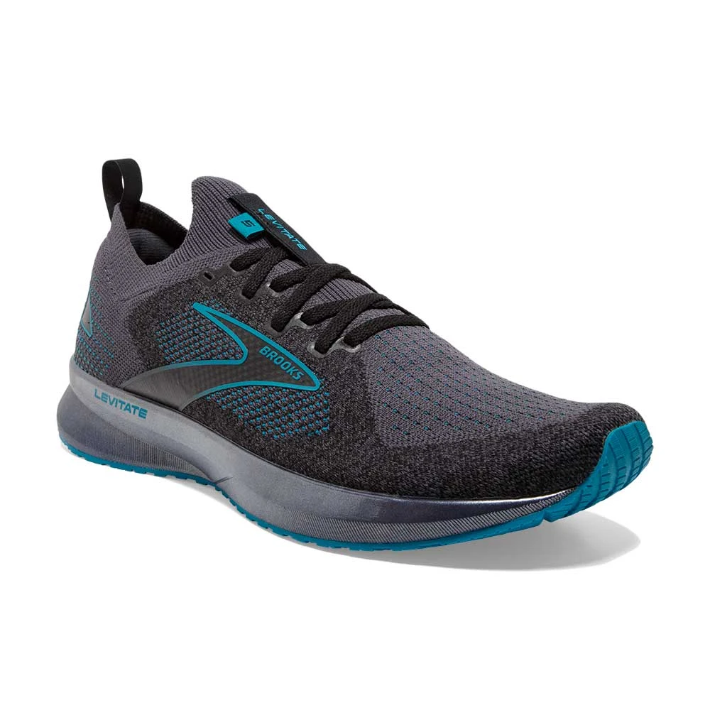 BROOKS Men's Levitate StealthFit 5 Running Shoe- Black/Ebony/Crystal Teal- Regular (D) 4 BROOKS Men's Levitate StealthFit 5 Running Shoe- Black/Ebony/Crystal Teal- Regular (D) - Image 2