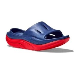Hoka Unisex Ora Recovery Slide 3 - Bellwether Blue/Red Alert - Regular (D) -Men Shoes Store 1135061 BBRA 6
