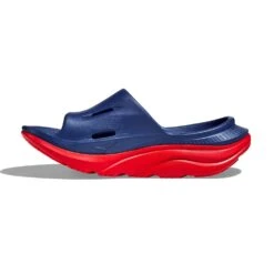 Hoka Unisex Ora Recovery Slide 3 - Bellwether Blue/Red Alert - Regular (D) -Men Shoes Store 1135061 BBRA 8