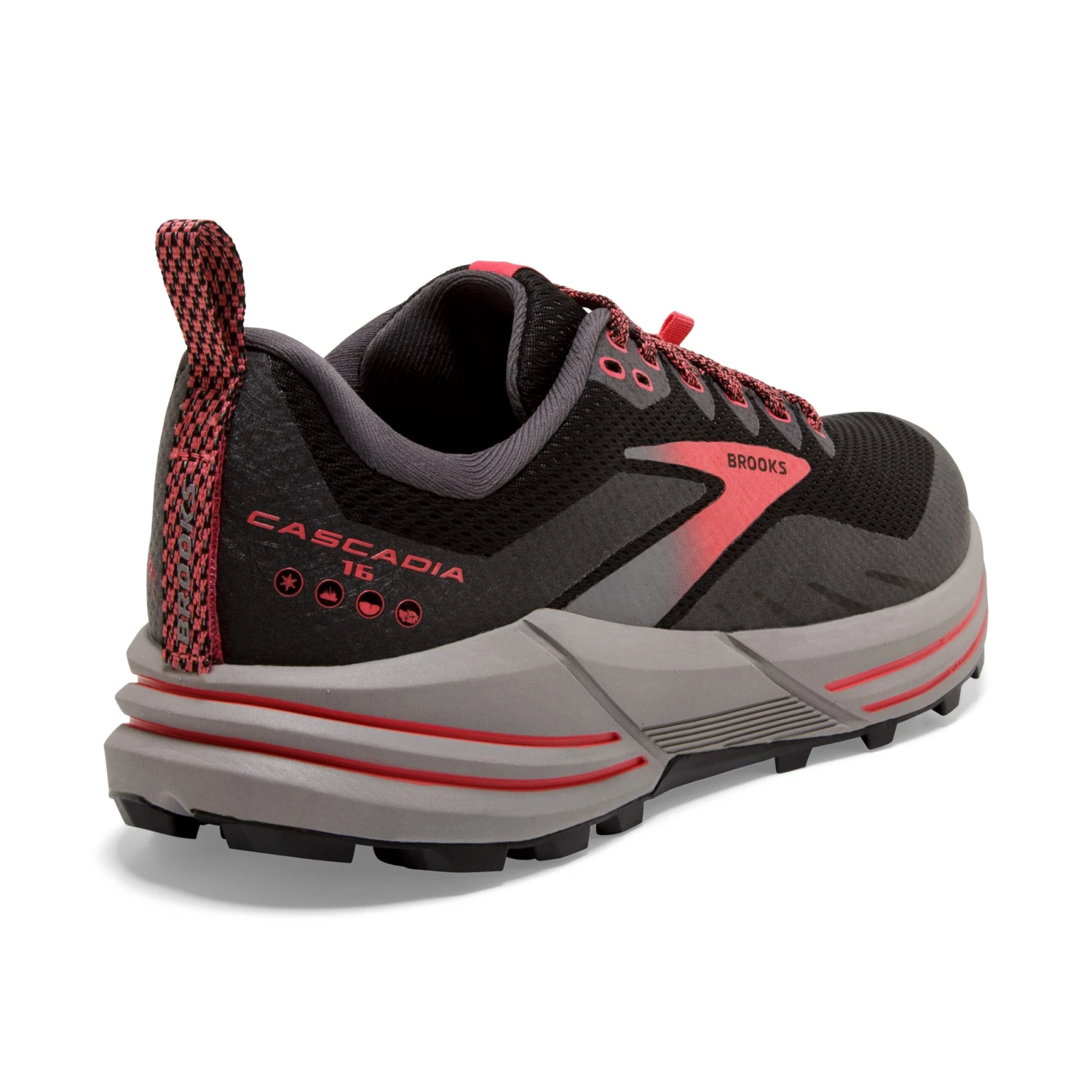 BROOKS Women's Cascadia 16 GoreTEX Trail Running Shoe - Black/Blackened Pearl/Coral - Regular (B) 6 BROOKS Women's Cascadia 16 GoreTEX Trail Running Shoe - Black/Blackened Pearl/Coral - Regular (B) - Image 4