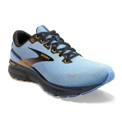 BROOKS Women's Ghost 15 Running Shoe- Light Blue/Black/Yellow - Regular (B) -Men Shoes Store 120380 437 A Ghost 15