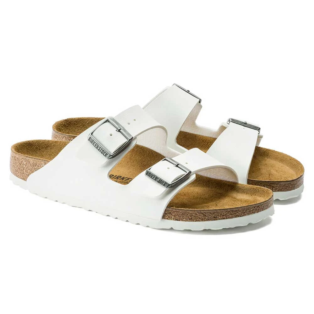 Birkenstock Women's Arizona Birko Flor Sandal- White- Medium/Narrow 4 Birkenstock Women's Arizona Birko Flor Sandal- White- Medium/Narrow - Image 2