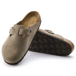 Birkenstock Boston Soft Footbed Taupe Suede- Regular/Wide -Men Shoes Store 560771 sole bost tau
