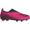 ADIDAS JR X Ghosted .3 Laceless FG Soccer Shoe - Shock Pink/Core Black/Screaming Orange -Men Shoes Store FY7281