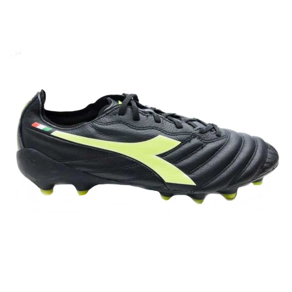 Diadora Men's Brasil Elite 2 LT FG Soccer Shoe - Black/Fluo Yellow 3 Diadora Men's Brasil Elite 2 LT FG Soccer Shoe - Black/Fluo Yellow
