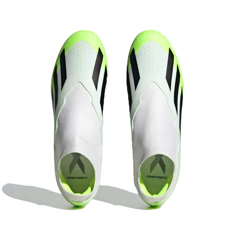 ADIDAS Unisex X Crazyfast .3 Laceless FG Soccer Cleat - Cloud White / Core Black / Lucid Lemon- Regular (D) 7 ADIDAS Unisex X Crazyfast .3 Laceless FG Soccer Cleat - Cloud White / Core Black / Lucid Lemon- Regular (D) - Image 5