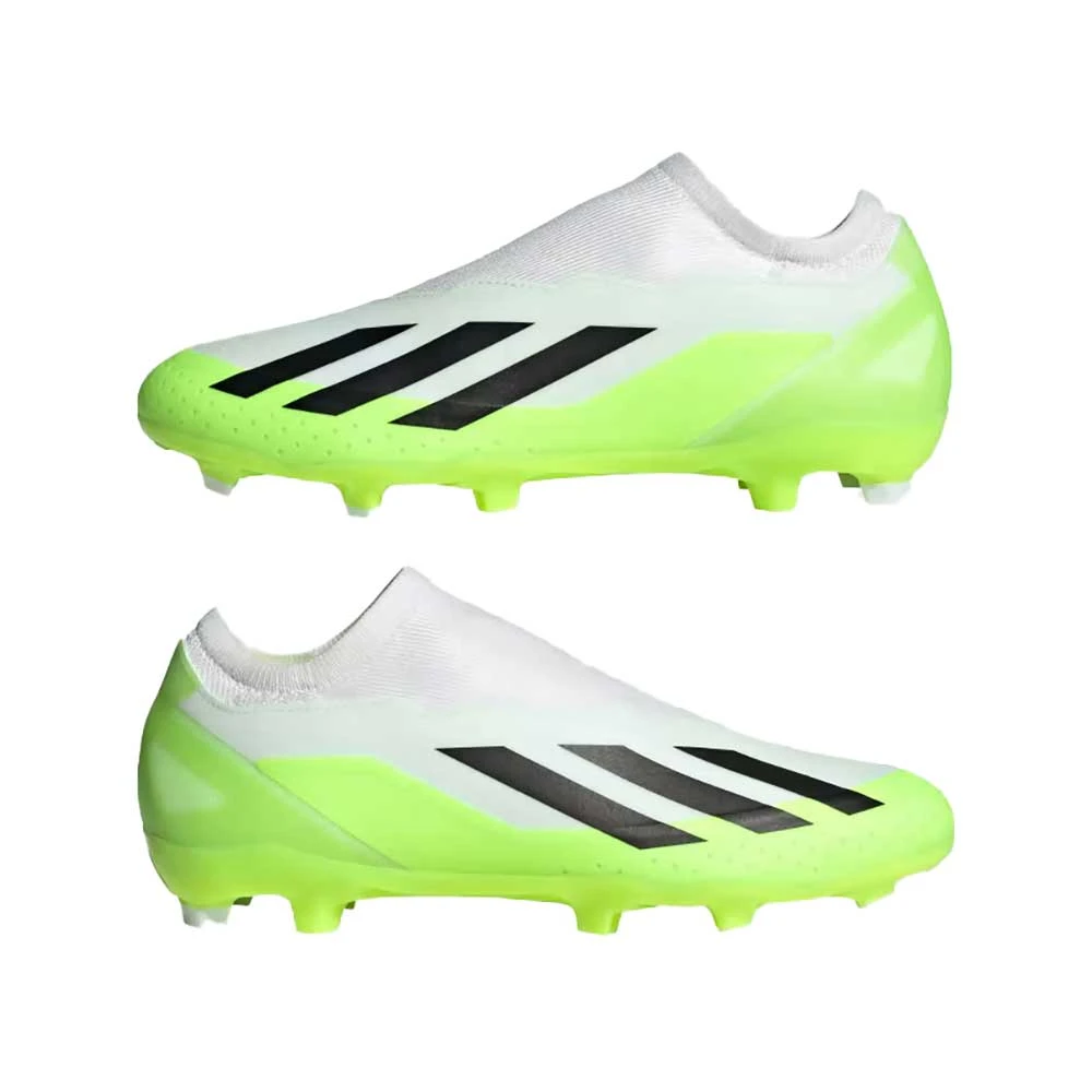 ADIDAS Unisex X Crazyfast .3 Laceless FG Soccer Cleat - Cloud White / Core Black / Lucid Lemon- Regular (D) 8 ADIDAS Unisex X Crazyfast .3 Laceless FG Soccer Cleat - Cloud White / Core Black / Lucid Lemon- Regular (D) - Image 6