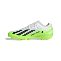ADIDAS Unisex X Crazyfast .3 FG Cleats- Cloud White / Core Black / Lucid Lemon- Regular (D) -Men Shoes Store X Crazyfast.3 Firm Ground Cleats White HQ4534 06 standard