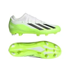 ADIDAS Unisex X Crazyfast .3 FG Cleats- Cloud White / Core Black / Lucid Lemon- Regular (D) -Men Shoes Store X Crazyfast.3 Firm Ground Cleats White HQ4534 22 model